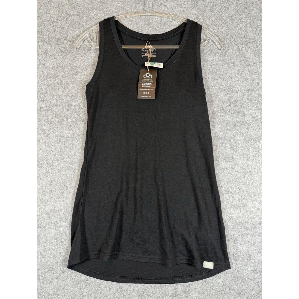 Merino.tech Tank Top Women Medium Black NEW Merino Wool Racerback Base Layer
